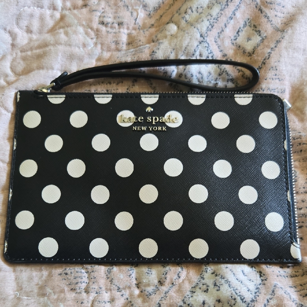 Kate Spade Black and White Polka Dot Clutch